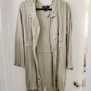 Long Drawstring Thin Anorak Jacket